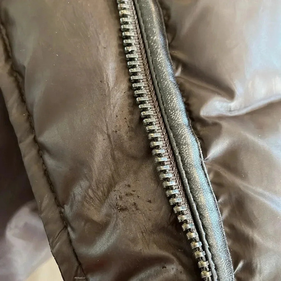 Raccoon Fur-Trimmed Brown Puffer Jacket - Picture 10 of 13